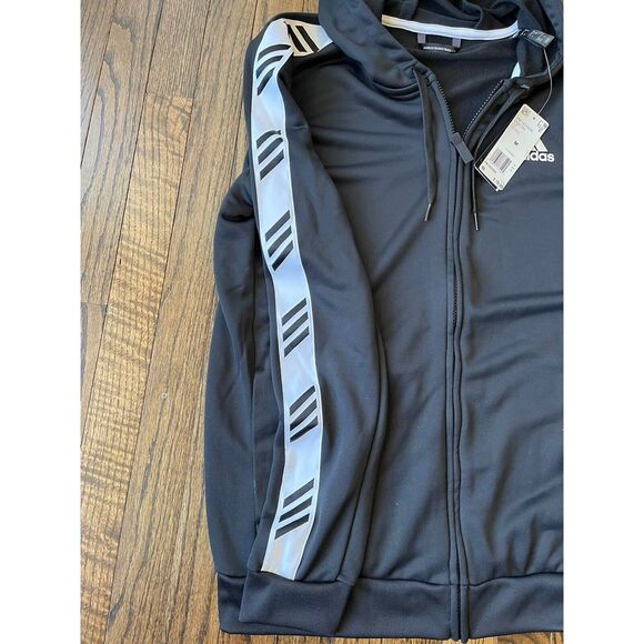 Adidas Basketball Club Hoodie Full Zip Hooded Jacket Size Medium New With Tags - Picture 2 of 9